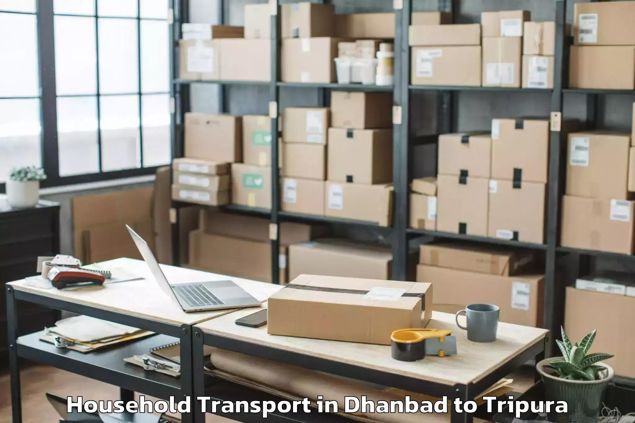 Reliable Dhanbad to Teliamura Household Transport